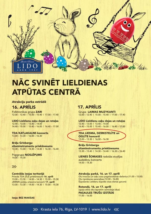 Lieldienās Lido